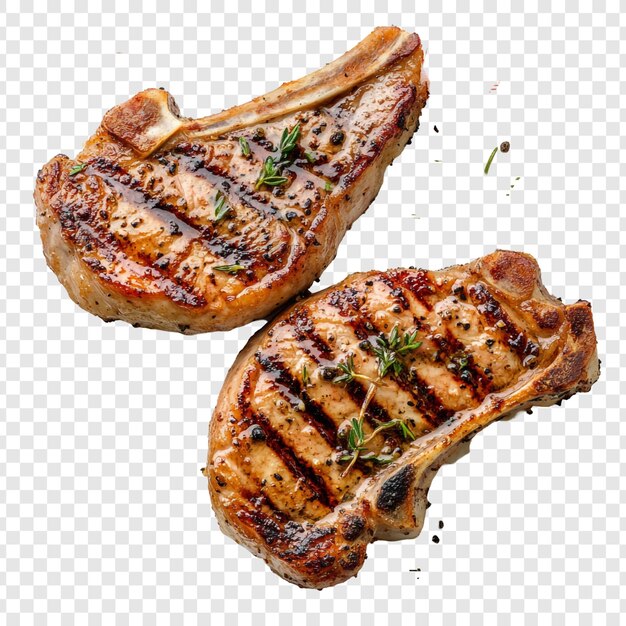 Deliciosas chuletas de cerdo a la parrilla con tomillo