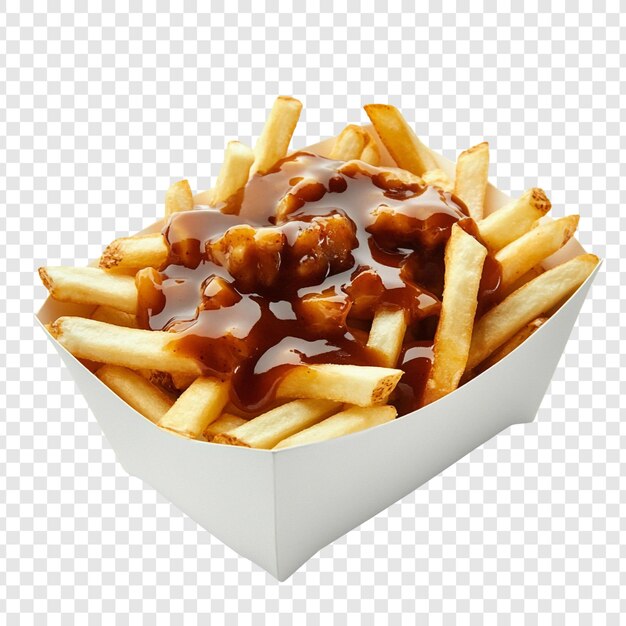 Deliciosas patatas fritas crujientes con salsa sabrosa