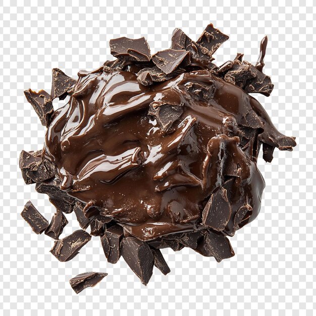 Delicioso chocolate derretido con virutas de chocolate