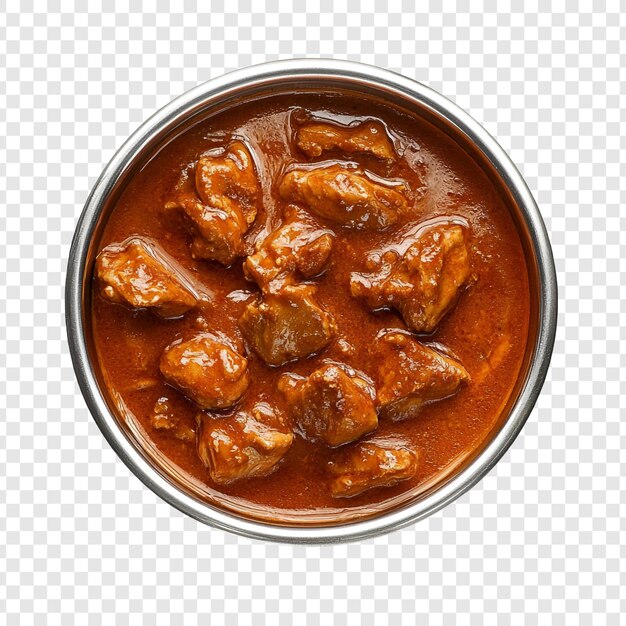 Delicioso curry de cordero picante en un cuenco de metal