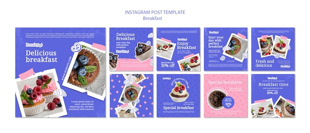 PSD gratuito delicioso desayuno publicaciones de instagram