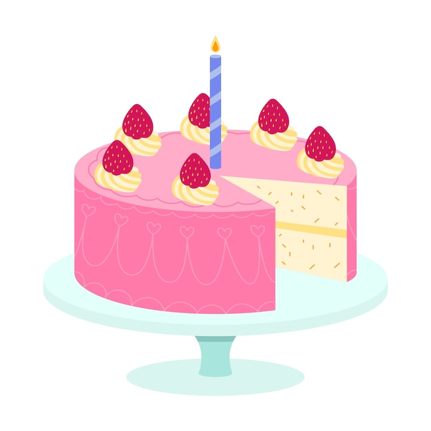 Delicioso pastel de cumpleaños decorado