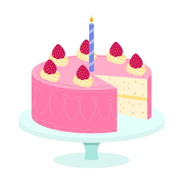 Delicioso pastel de cumpleaños decorado