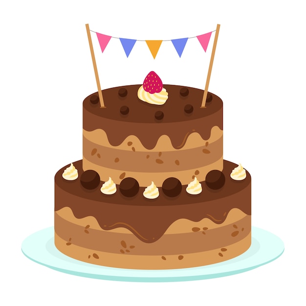 PSD gratuito delicioso pastel de cumpleaños decorado