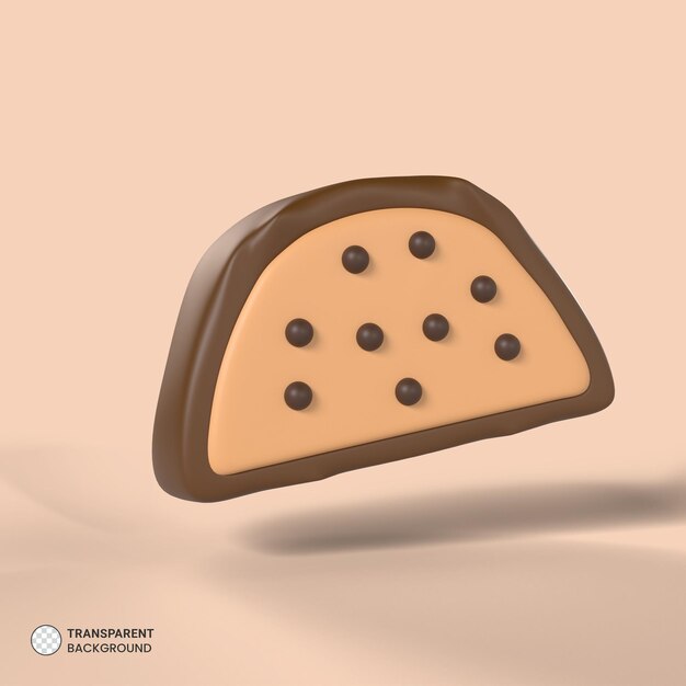 delicioso, pastel, icono, aislado, 3d, render, ilustración
