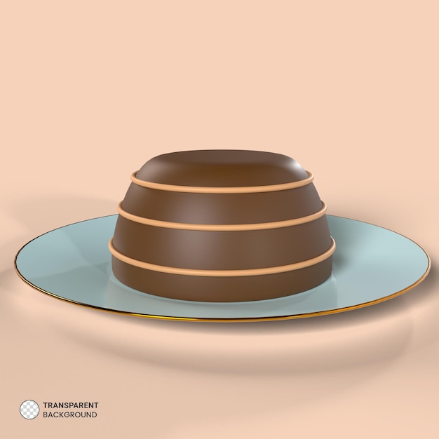 delicioso, pastel, icono, aislado, 3d, render, ilustración