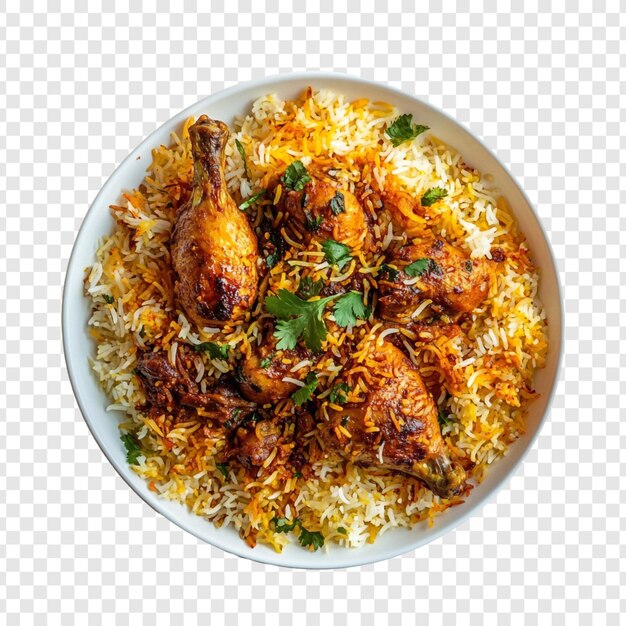 Delicioso pollo Biryani arroz aromático y pollo tierno