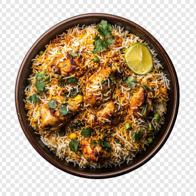 Delicioso pollo Biryani en un cuenco