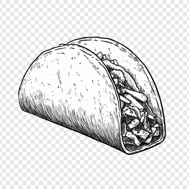 Un delicioso taco dibujado a mano