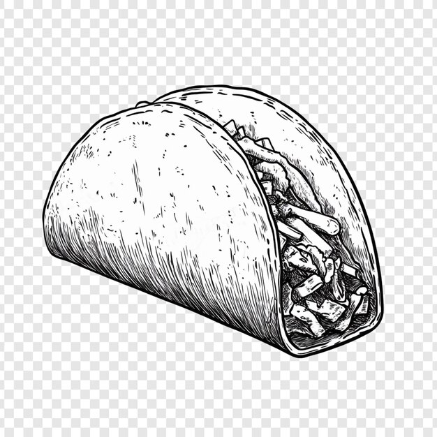 Un delicioso taco dibujado a mano