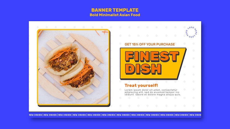PSD Gratis delicious asian food banner template