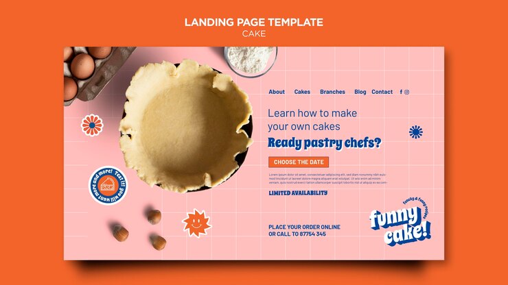 PSD Gratis delicious cake  web template
