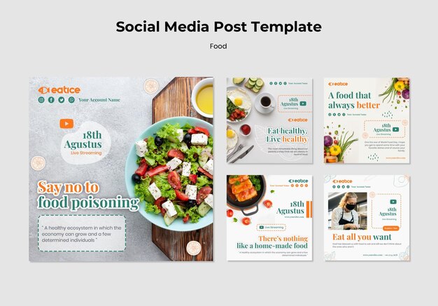 Delicious food social media post sjabloon