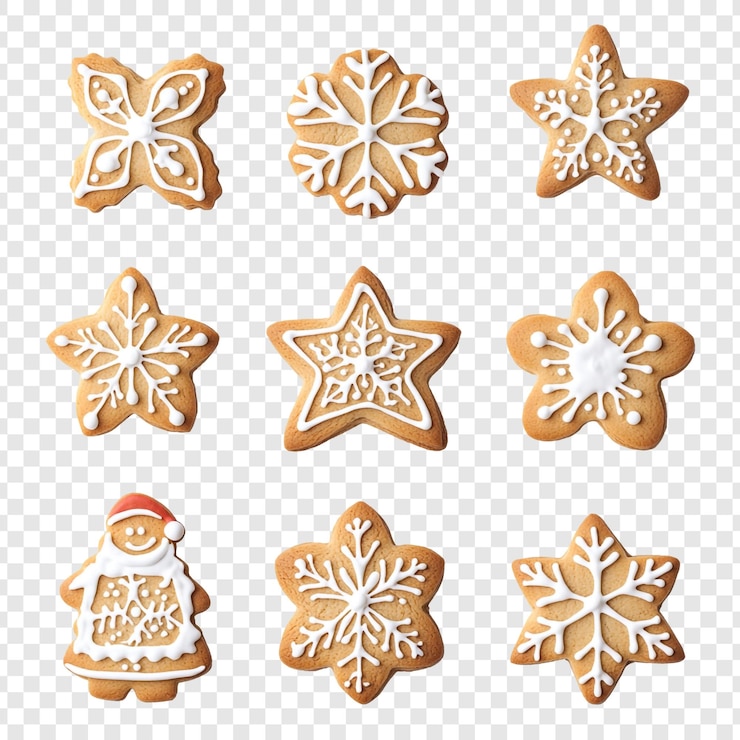 PSD gratuito deliziosa collezione di biscotti di pan di zenzero di natale