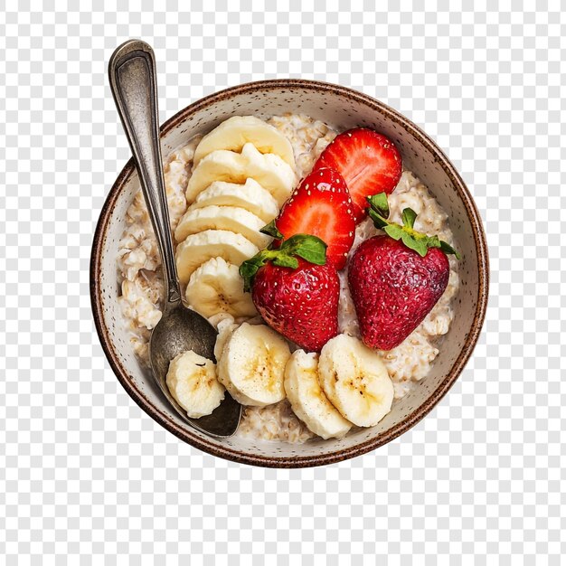 Deliziosa farina d'avena con fragole e banane
