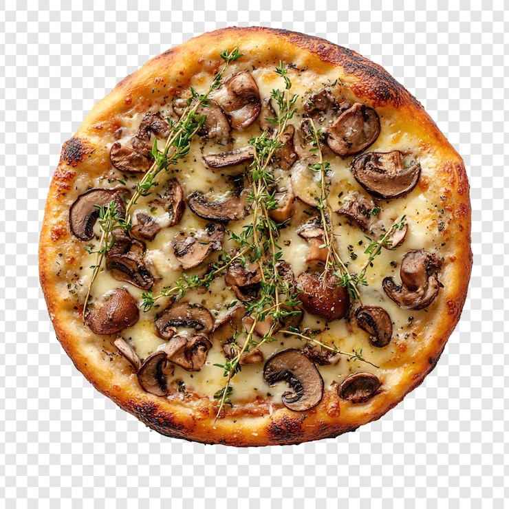 PSD gratuito deliziosa pizza ai funghi con timo