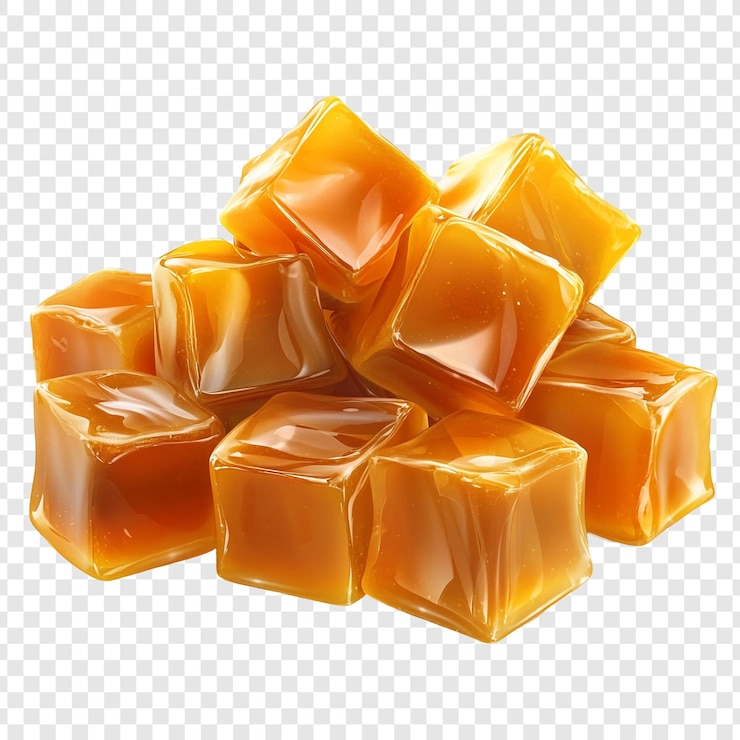 PSD gratuito deliziosi cubi di caramello un dolce regalo