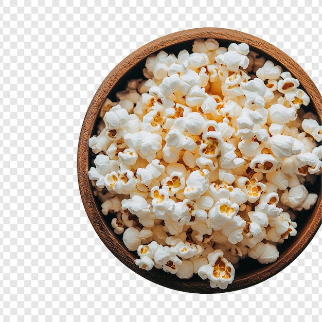 Deliziosi popcorn al burro in una ciotola di legno