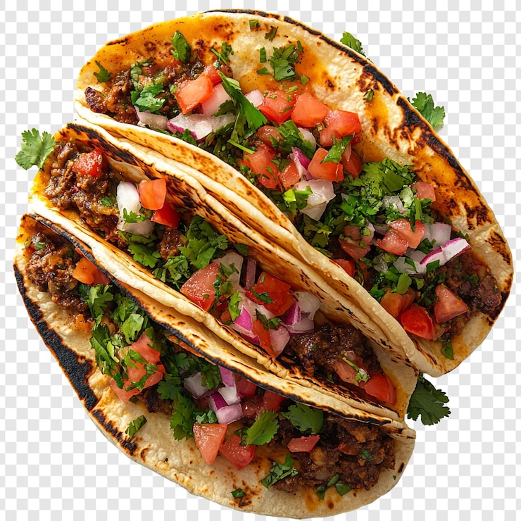 PSD gratuito deliziosi tacos messicani con ripieni saporiti e condimenti freschi