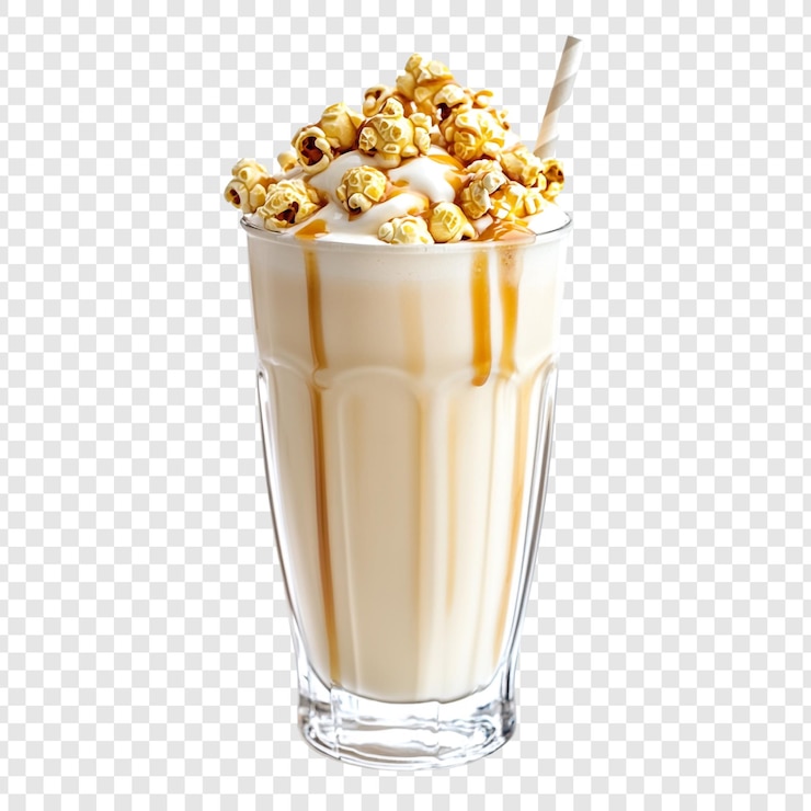 PSD gratuito delizioso frullato di popcorn al caramello un'indulgenza cremosa