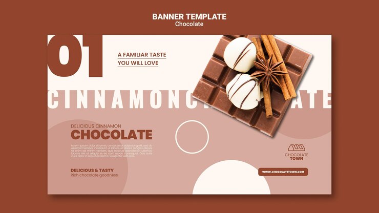 PSD gratuito delizioso modello di banner al cioccolato