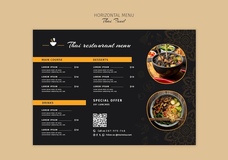 PSD gratuito delizioso modello di cibo thailandese