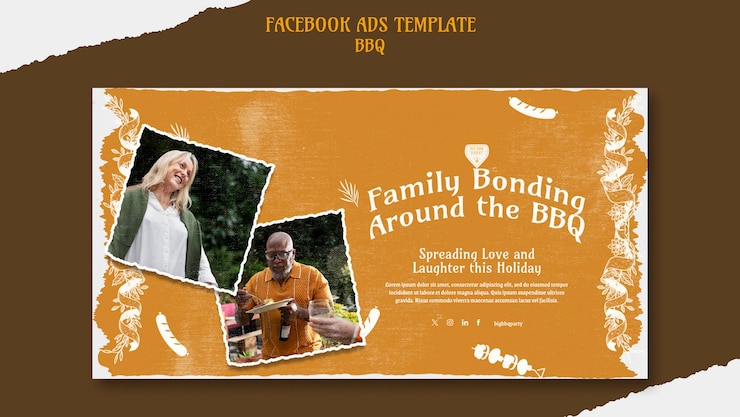 PSD gratuito delizioso modello per barbecue su facebook