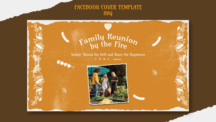PSD gratuito delizioso modello per copertina facebook per barbecue