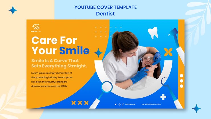 PSD Gratis dental care youtube youtube cover