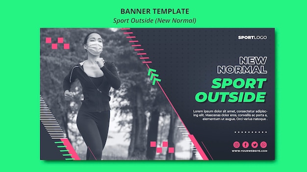 Deporte fuera del concepto de estilo de banner