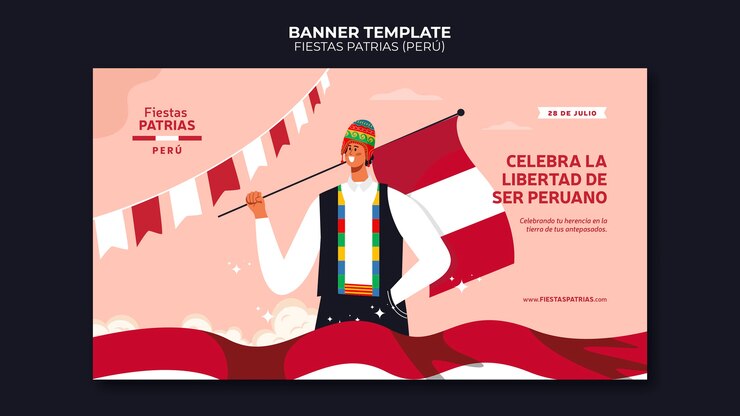 PSD Gratis desain banner template fiestas patrias