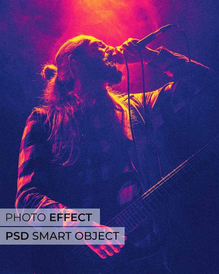 PSD Gratis desain efek foto acid house
