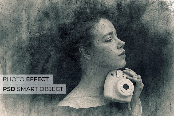 PSD Gratis desain efek foto grunge