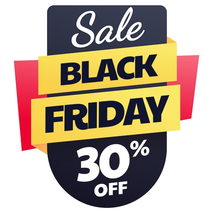 PSD Gratis desain label black friday