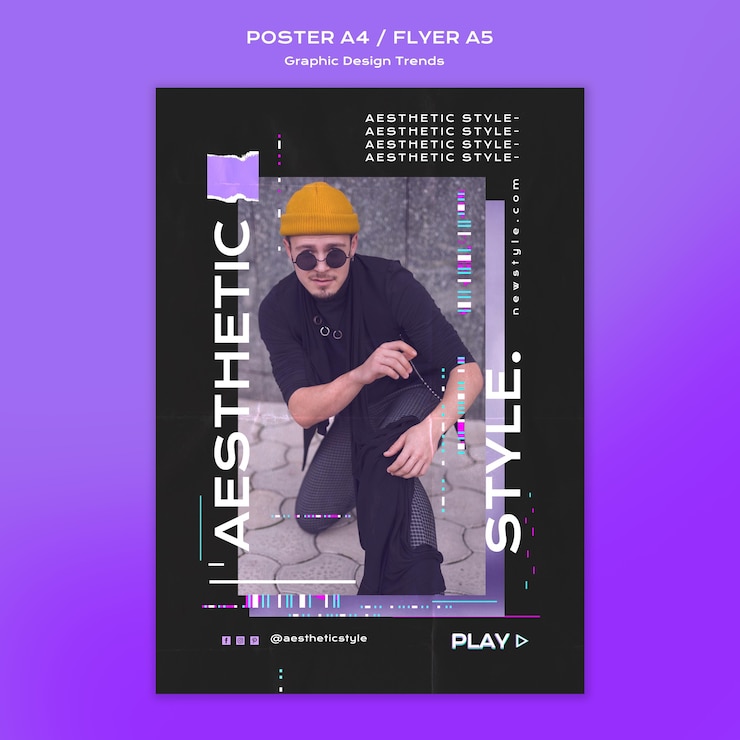 PSD Gratis desain poster tren desain grafis