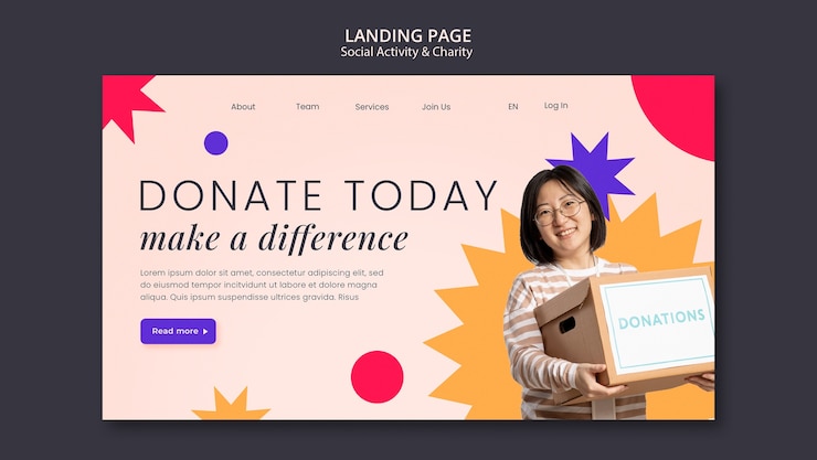 PSD Gratis desain templat amal
