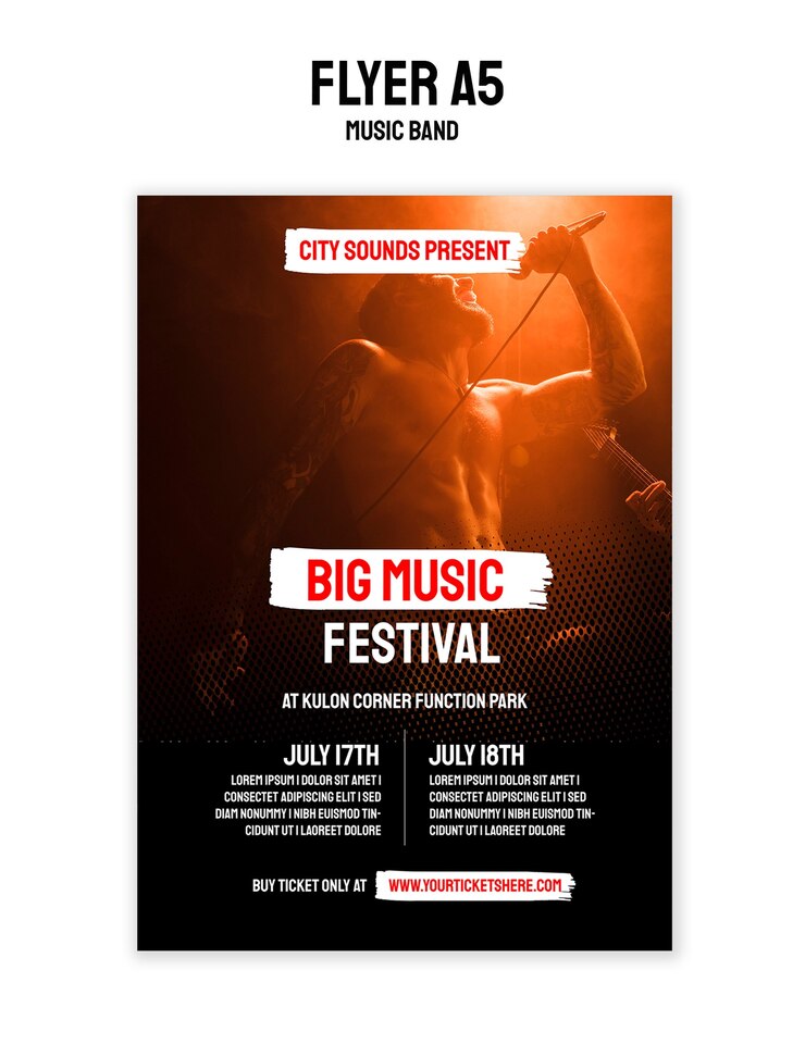 PSD Gratis desain templat band musik