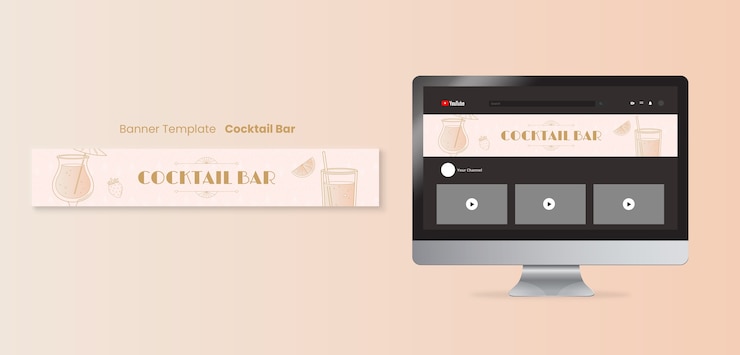PSD Gratis desain templat bar koktail