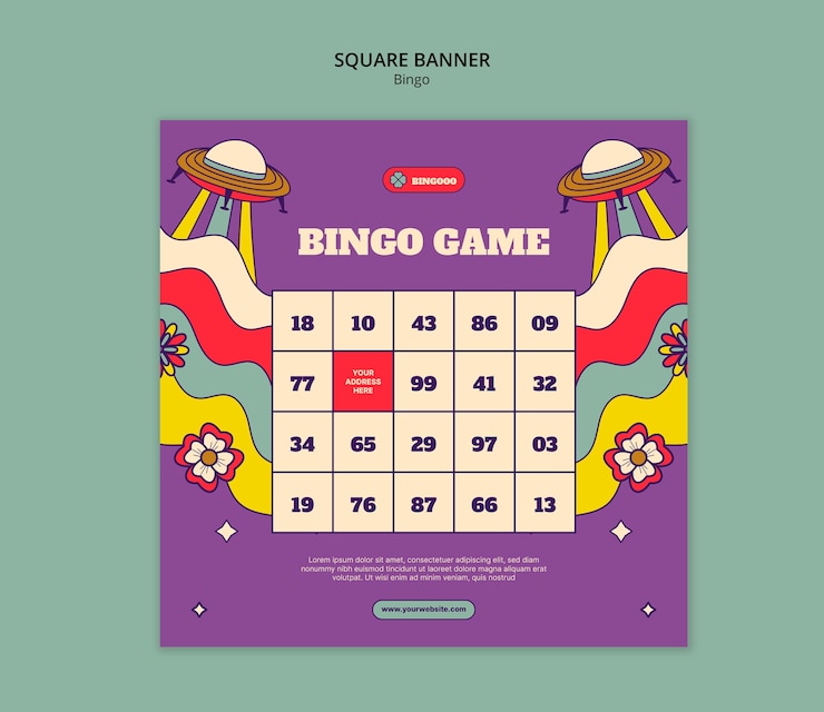 PSD Gratis desain templat bingo