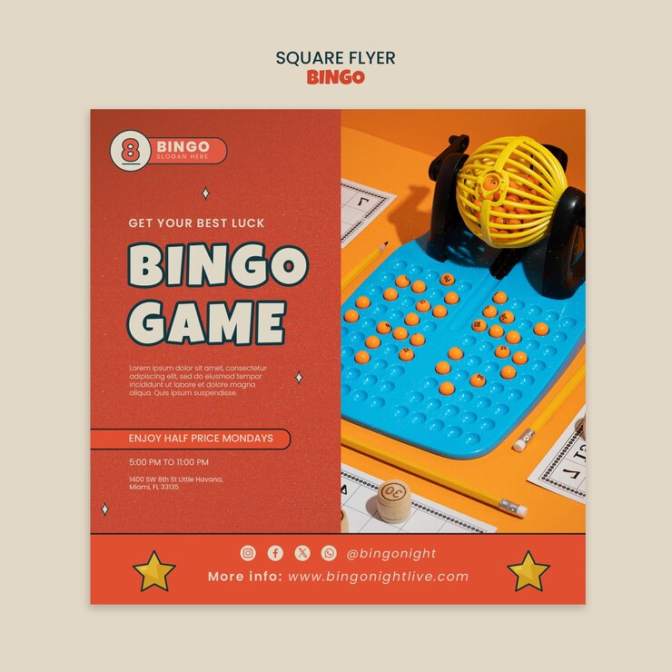 PSD Gratis desain templat bingo
