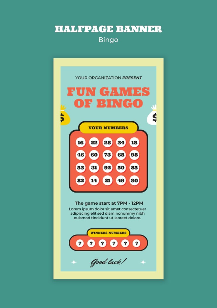 PSD Gratis desain templat bingo