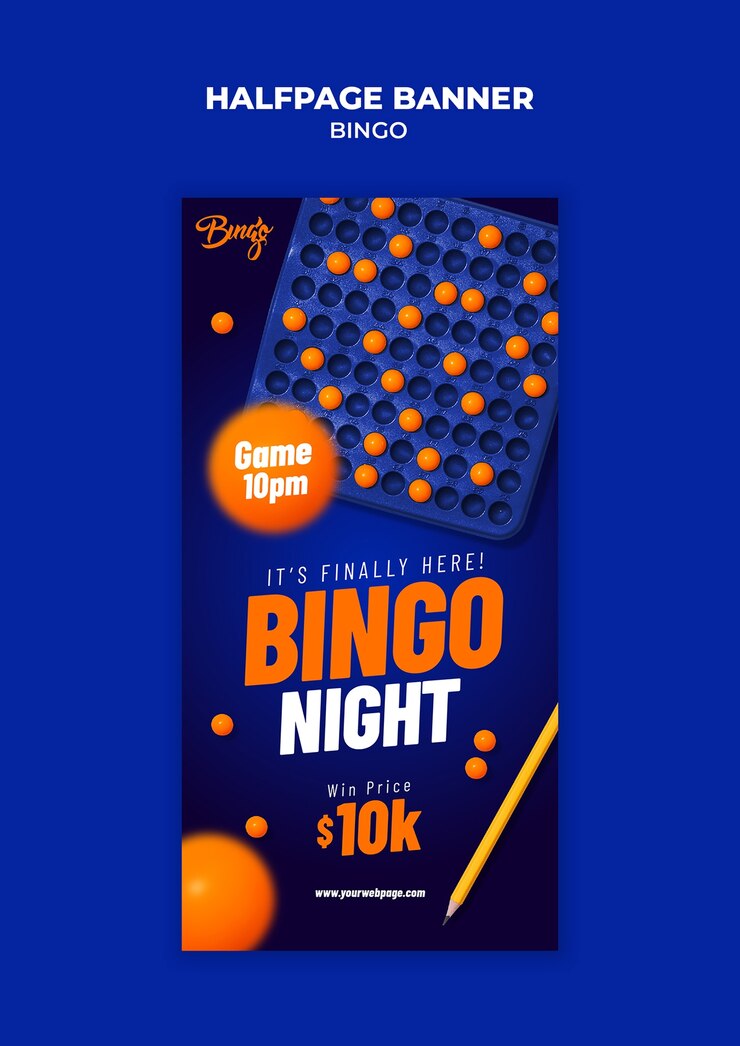 PSD Gratis desain templat bingo