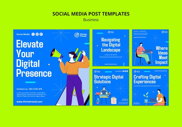 PSD Gratis desain templat bisnis desain datar