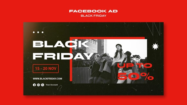 PSD Gratis desain templat black friday