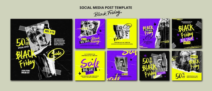PSD Gratis desain templat black friday
