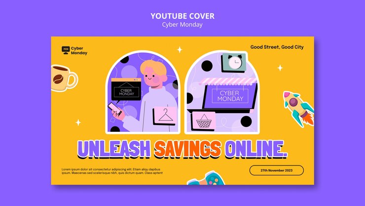 PSD Gratis desain templat cyber monday