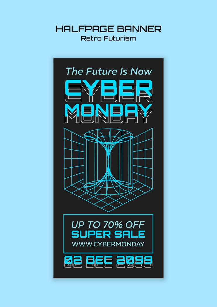 PSD Gratis desain templat cyber monday