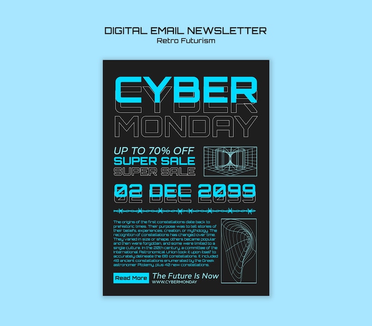 PSD Gratis desain templat cyber monday