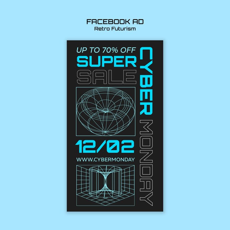 PSD Gratis desain templat cyber monday