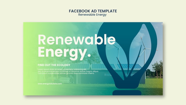 PSD Gratis desain templat energi terbarukan